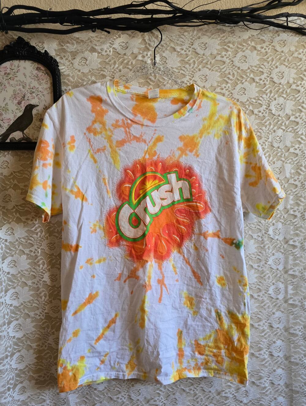 Retro Soda - Hand Dyed Orange Crush Shirt - Vintage Aesthetic - Y2K
